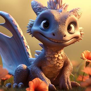 Dragon Street Art in Cute Style