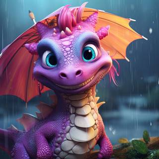 Dragon Street Art in Cute Style