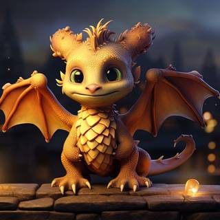 Dragon Street Art in Cute Style