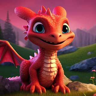 Dragon Street Art in Cute Style