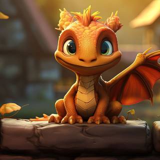 Dragon Street Art in Cute Style