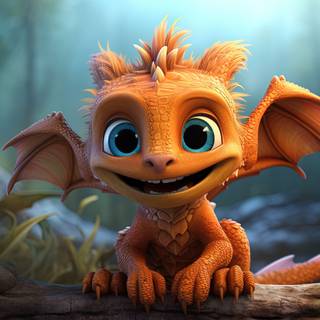 Dragon Street Art in Cute Style