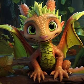 Dragon Street Art in Cute Style