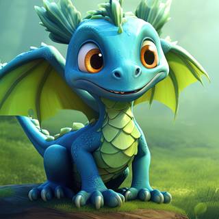 Dragon Street Art in Cute Style