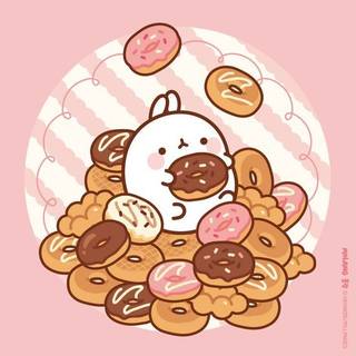Molang Covered in Donuts