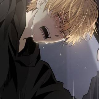 crying anime boy