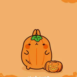 Pumpkin Molang Halloween Phone Wallpaper