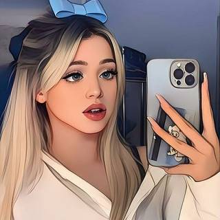 Me with my phone and hair look