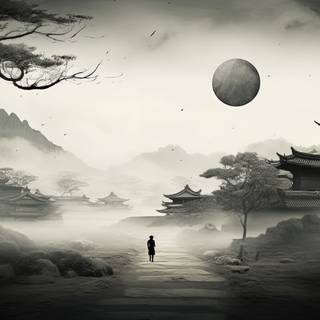 Serene Chinese Village Landscape