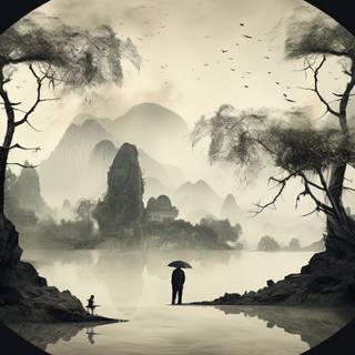 Serene Chinese Village Landscape