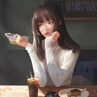 Random girl drinking tea