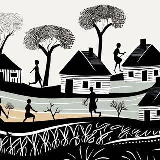 African Villages in Monochrome