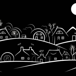 African Villages in Monochrome