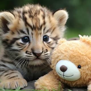 Little Leopard Cub Having Fun