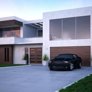 Car and house