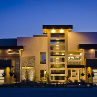 Magnificent mansion with lots of lights 