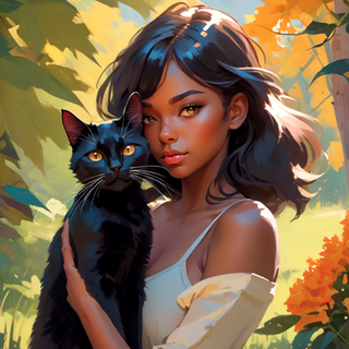 girl with cat