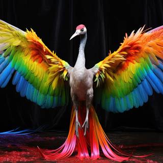 Vibrant Feathers in the Sky