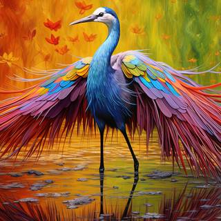 Vibrant Feathers in the Sky