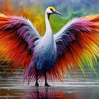 Vibrant Feathers in the Sky