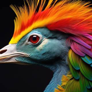 Vibrant Feathers in the Sky