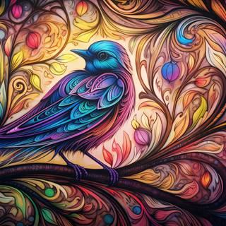 Enchanting Nightingale Tapestry