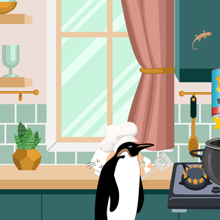Cooking with pemguin!