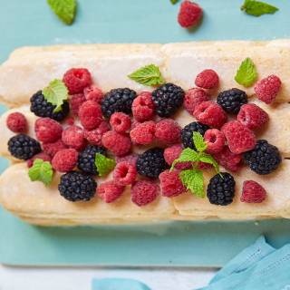 Raspberry and blueberry cake
