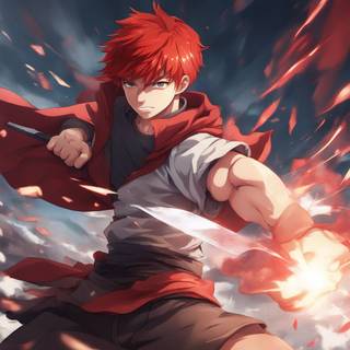 red haired anime boy, anime, 4k, wallepaper, 