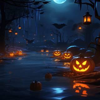 Halloween, spooky, pumpkin, 4k, wallepaper