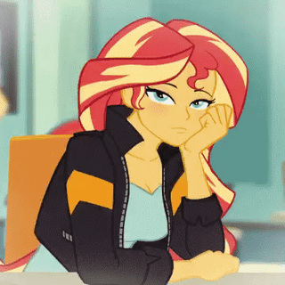 Sunset shimmer blushing