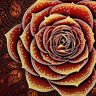 Sepia Ink Rose with Raindrops