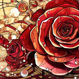 Sepia Ink Rose with Raindrops