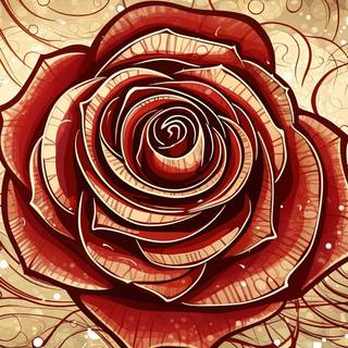 Sepia Ink Rose with Raindrops