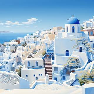 Serene Santorini Village