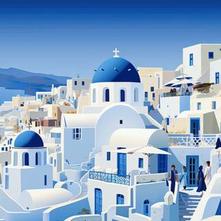 Serene Santorini Village