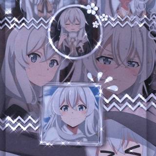 white hair anime girl