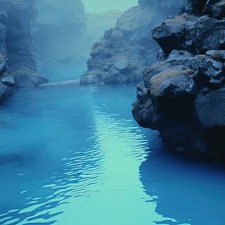Tranquil Reflections of Blue Lagoon