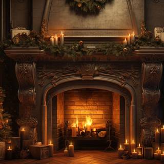 Cozy Fireplace Christmas Scene