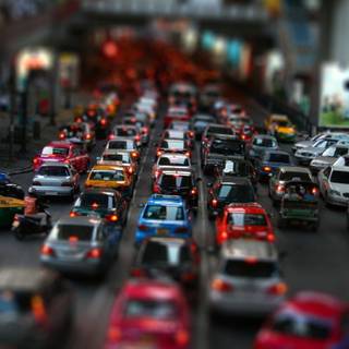 A lot of cars, because it was a traffic jam.