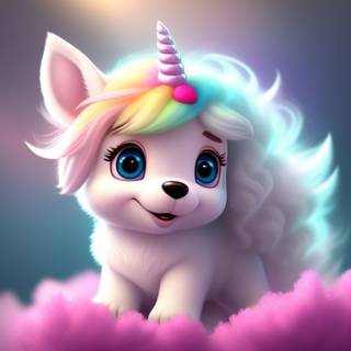 Cute unicorn puppy
