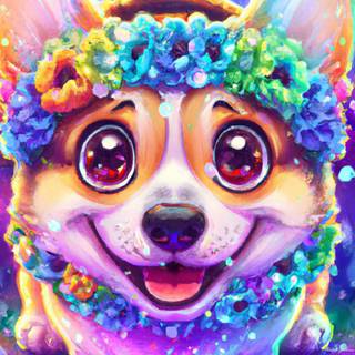 Rainbow Corgi Princess