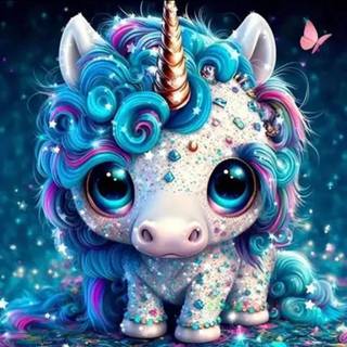 Magical Unicorn Diamond Blue