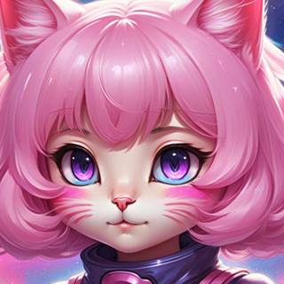 Kawaii Pink Galaxy Cat