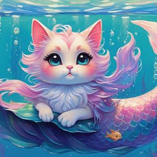 Mermaid Cat Rainbow