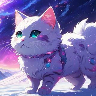 galaxy cat in the snow 2