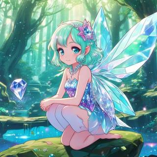 Diamond fairy in the diamond forest