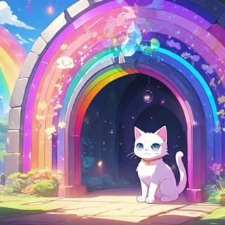 Rainbow portal with rainbow cat