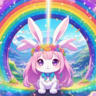 Rainbow portal with rainbow bunny 2