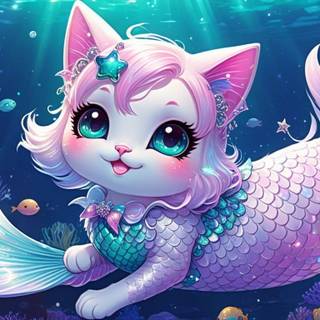Kawaii Mermaid Cat